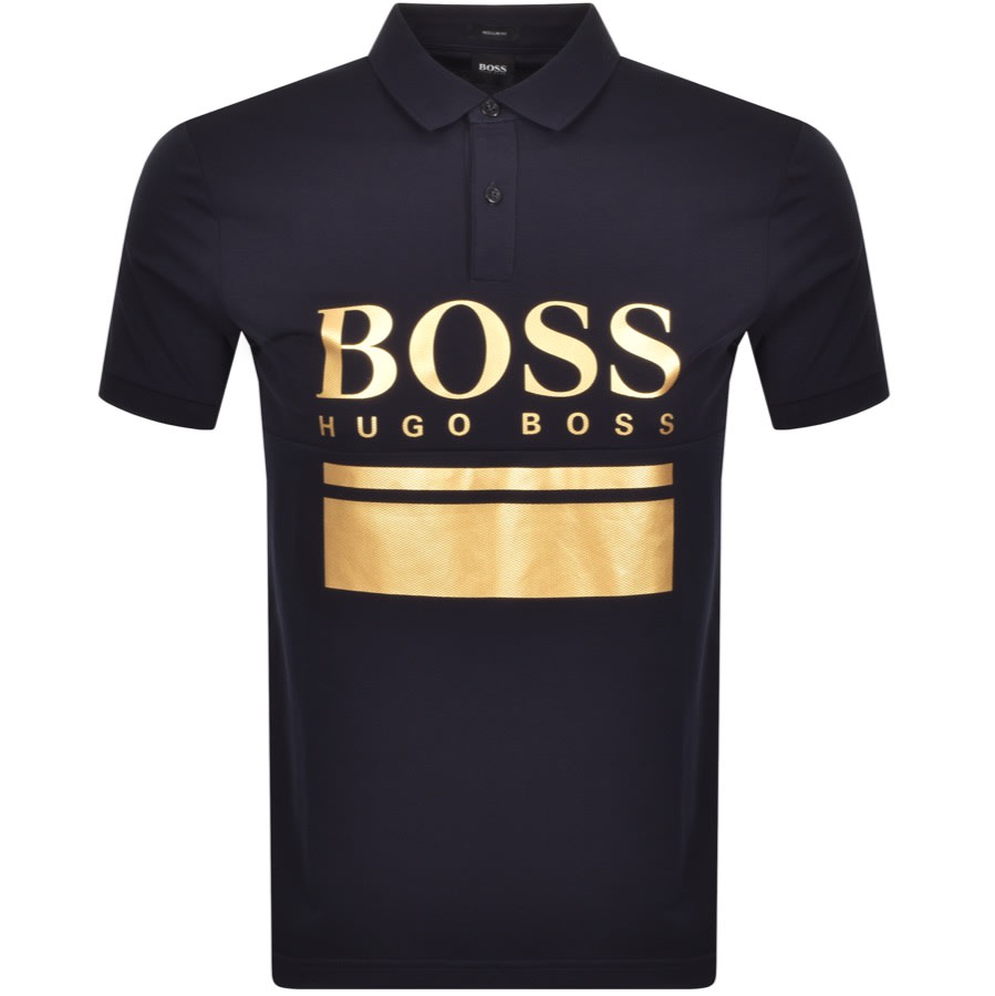 Alternative Image for ProductBOSS Pavel Logo Polo T Shirt Navy1